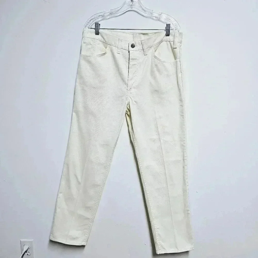 Levi's cream cotton sta-prest vintage big E jeans 1970's